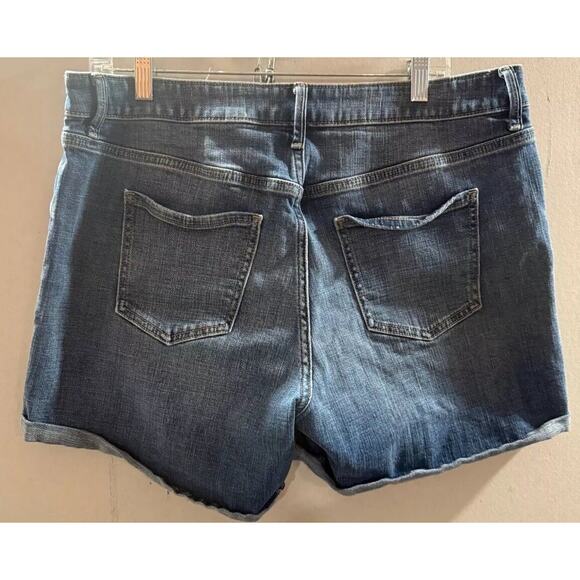 Cosmic Blue Love Jean Shorts Womens 14W Blue Denim Cotton Stretch Comfort Cuffed - Picture 10 of 10